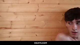 Max can't resist his step-dad's big surprise nearly the sauna&excl;